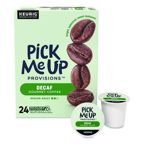 Image of Pick Me Up Provisions 5000382575 Decaf Coffee K-Cups, 24/Box
