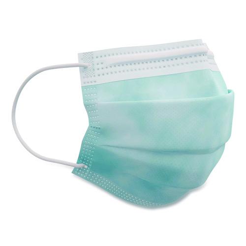 Image of Medicom® 214115 Three-Ply Disposable Face Mask, Paper, One Size Fits Most, 50/Box