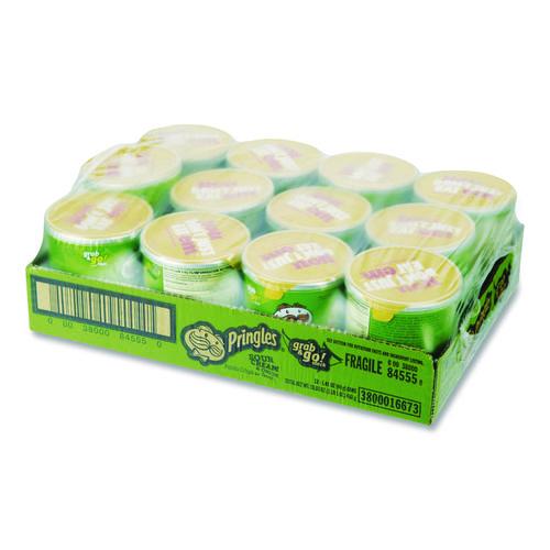 Image of Pringles® KEE16673 Grab and Go sour Cream and Onion Crisps, 1.4 oz Cans, 12/Box