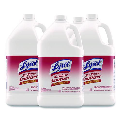 Image of Professional LYSOLÂ® Brand No-Rinse Sanitizer Concentrate, Unscented, 128 oz Bottle
