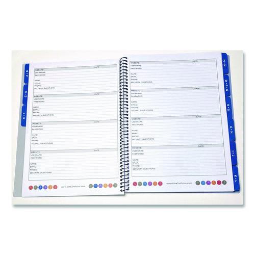 Image of RE-Focus The Creative Office LARGEPWBOOKBLK Large Password Log Book, User-Name/Password Format, Black Cover, (48) 10 x 7.5 Sheets