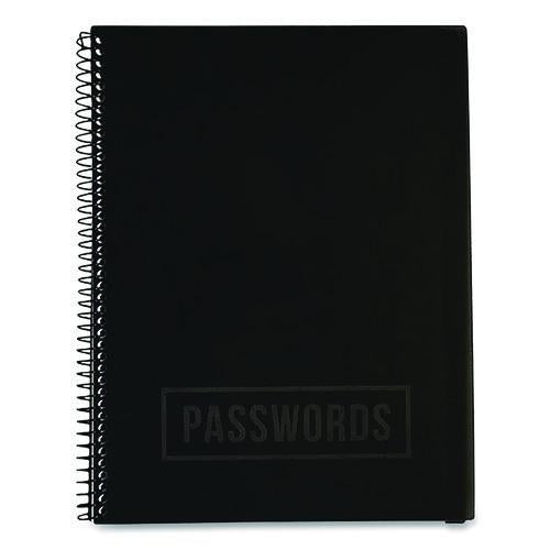 Image of RE-Focus The Creative Office LARGEPWBOOKBLK Large Password Log Book, User-Name/Password Format, Black Cover, (48) 10 x 7.5 Sheets