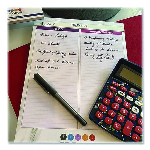Image of RE-Focus The Creative Office PINK LEGAL PAD Premium Legal To-Do/Appointment List Pads, List Format, (30) Light Purple/Dark Purple/White Marble 8.5 x 11 Sheets, 2/Pack