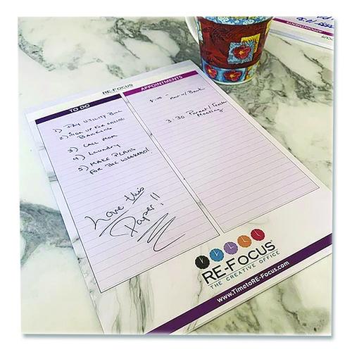 Image of RE-Focus The Creative Office PINK LEGAL PAD Premium Legal To-Do/Appointment List Pads, List Format, (30) Light Purple/Dark Purple/White Marble 8.5 x 11 Sheets, 2/Pack