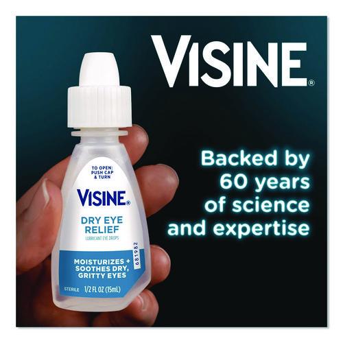 Image of Visine® 49374 Dry Eye Relief Lubricant Eye Drops, 15 mL Bottle, 2/Box