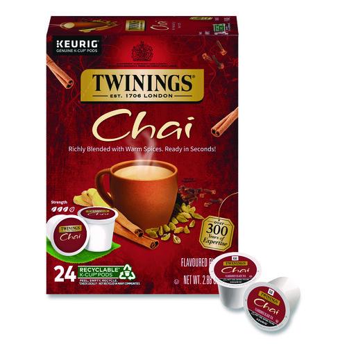 Image of TWININGS® TNA09954 Tea K-Cups, Chai, 0.12 oz, 24/Box