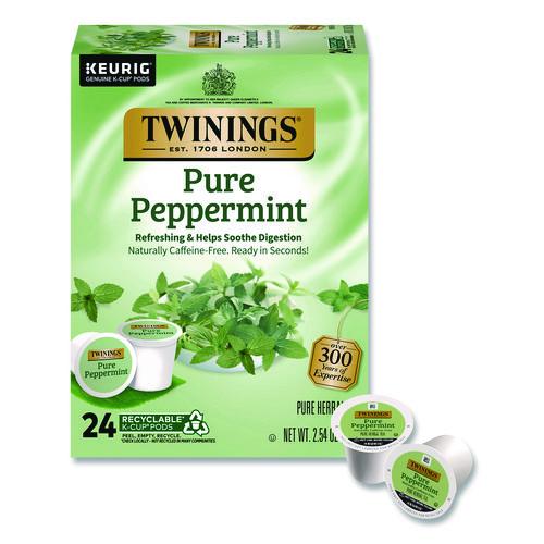 Image of TWININGS® TNA85813 Tea K-Cups, Pure Peppermint, 0.11 oz, 24/Box