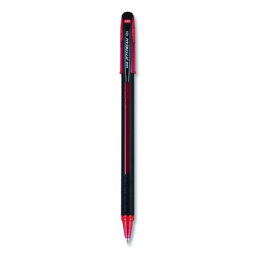 Image of uniball® 1768013 Jetstream 101 Hybrid Gel Pen, Stick, Bold 1 mm, Red Ink, Black/Red Barrel, Dozen