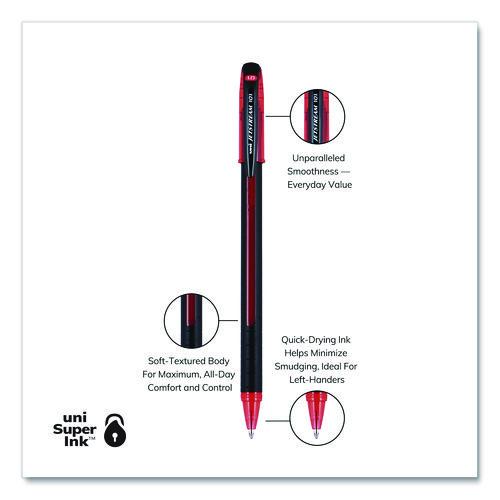 Image of uniball® 1768013 Jetstream 101 Hybrid Gel Pen, Stick, Bold 1 mm, Red Ink, Black/Red Barrel, Dozen