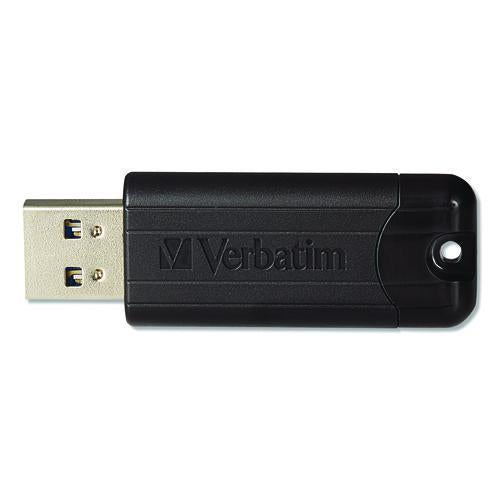 Image of Verbatim® 70902 Pinstripe USB 3.2 Flash Drive, 32 GB, Black 10/Pack