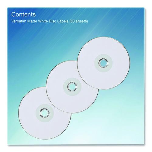 Image of Verbatim® 71126 Inkjet Media Labels, Matte White, 50 Sheets/Pack