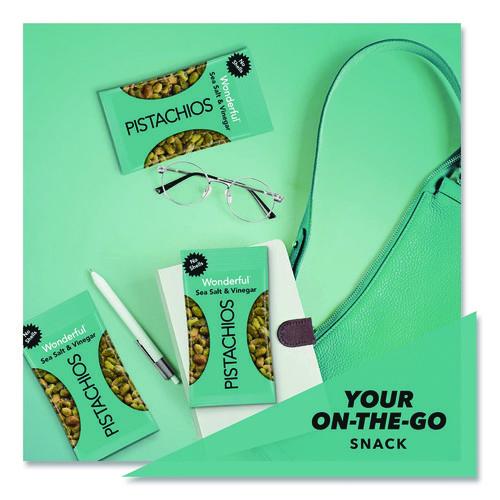 Image of Paramount Farms® PAR70033 Wonderful No Shells Pistachios, Sea Salt and Vinegar, 2.25 oz Bag, 8/Box