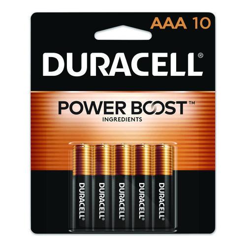 Image of Duracell® MN2400B10Z Power Boost CopperTop Alkaline AAA Batteries, 10/Pack