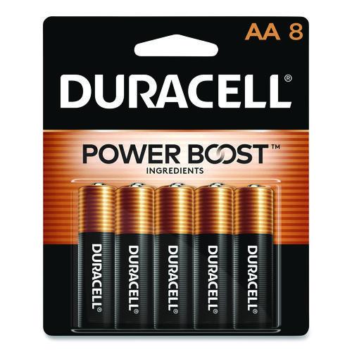 Image of Duracell® MN1500B8Z Power Boost CopperTop Alkaline AA Batteries, 8/Pack
