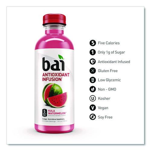 Image of Bai CAD02342 Antioxidant Infused Beverage, Kula Watermelon 18 oz Bottle, 12/Carton