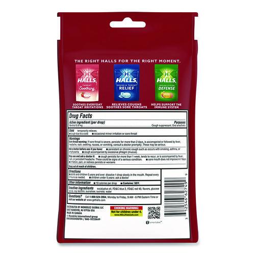 Image of HALLS Relief Menthol Cough Suppressant - Oral Anesthetic, Cherry, 30/Pack