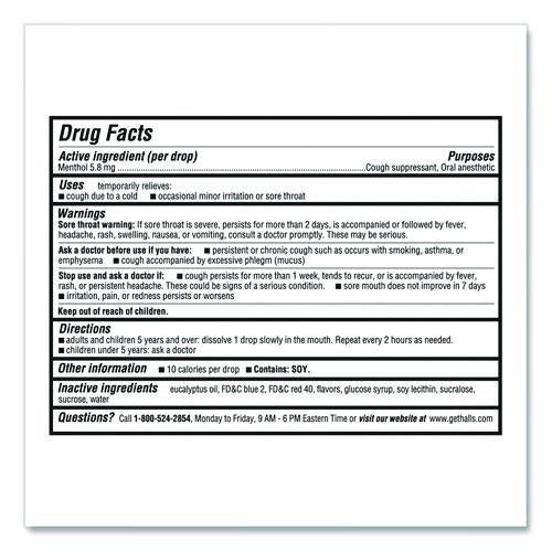 Image of HALLS Relief Menthol Cough Suppressant - Oral Anesthetic, Cherry, 30/Pack