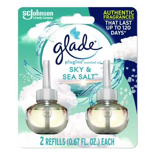 Image of Glade® 375770 Plugin Scented Oil Refill, Sky and Sea Salt, 0.67 oz, 2/Pack