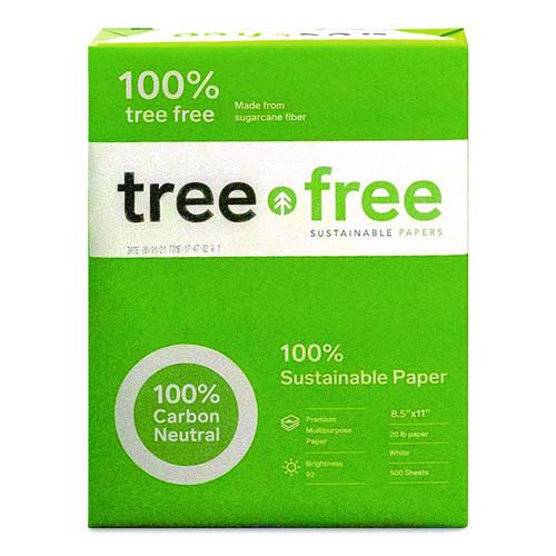 Image of TreeZero 228007534 TreeFree Multipurpose Paper, 92 Bright, 20 lb Bond Weight, 8.5 x 11, White, 500 Sheets/Ream, 10 Reams/Carton