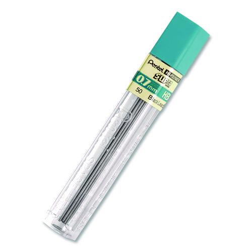 Image of Pentel® 50-HB Super Hi-Polymer Lead Refills, 0.7 mm, HB, Black, 12 Leads/Tube, 12 Tubes/Box