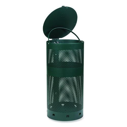 Image of Tatco 28000 Dog Waste Station, 12 gal, Open Top, Green/White