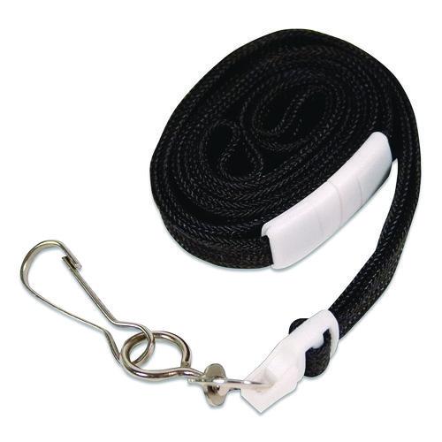 Image of Advantus Deluxe Safety Lanyards, Metal J-Hook Style, 36" Long, Black, 24/Box
