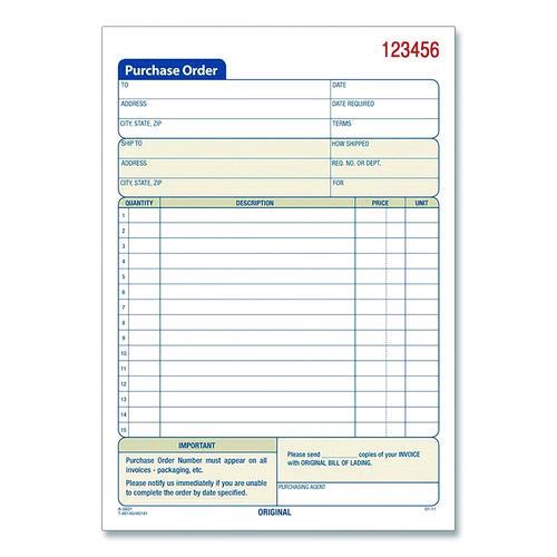 Image of Adams® DC5831 Multipart Purchase Order Pad, Two-Part Carbonless, 5.56 x 7.94, 50 Forms Total