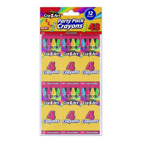 Image of Cra-Z-Art® 10217-48 Crayons, Regular Size, 4 Assorted Colors, 4/Box, 12 Boxes/Pack