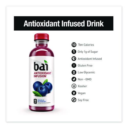 Image of Bai CAD00401 Antioxidant Infused Beverage, Brasilia Blueberry, 18 oz Bottle, 12/Carton