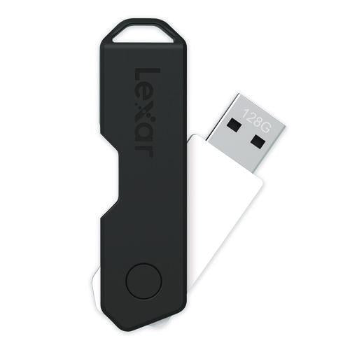 Image of Lexar JDTT2-128ABNABK Twist Turn2 USB 2.0 Flash Drive, 128 GB, Black