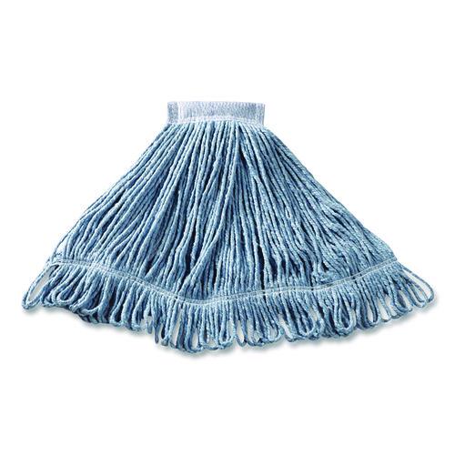 Image of RubbermaidÂ® Commercial Super Stitch Blend Mop, Cotton/Synthetic, Medium, Blue