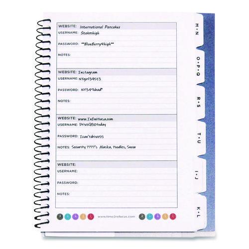 Image of RE-Focus The Creative Office SMBLKPWBOOK Small/Mini Password Log Book, User-Name/Password Format, Black Cover, (60) 7 x 5.5 Sheets