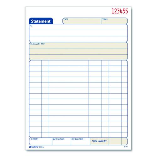 Image of AdamsÂ® Multipart Statement Pad, Two-Part Carbonless, 5.56 x 7.94, 50 Sets/Pad, 3 Pads/PK