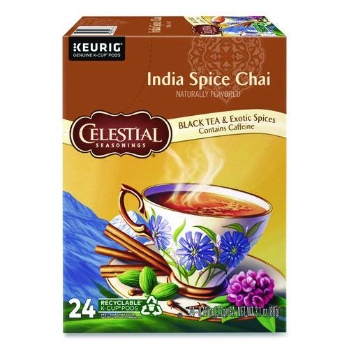 Image of Celestial Seasonings® 5000330013 India Spice Chai Tea K-Cups, 24/box