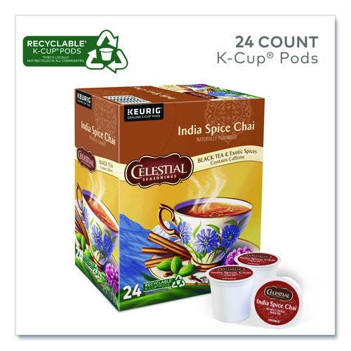 Image of Celestial Seasonings® 5000330013 India Spice Chai Tea K-Cups, 24/box