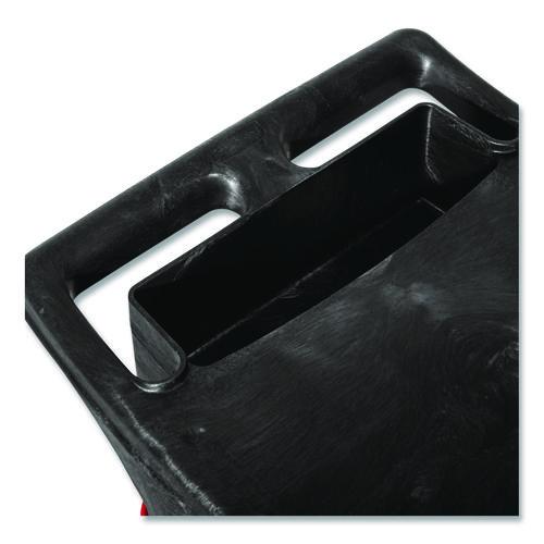 Image of RubbermaidÂ® Commercial Two-Shelf Trades Cart, Plastic, 2 Shelves, 2 Drawers, 330 lb Capacity, 19.25" x 38" x 33.38", Black