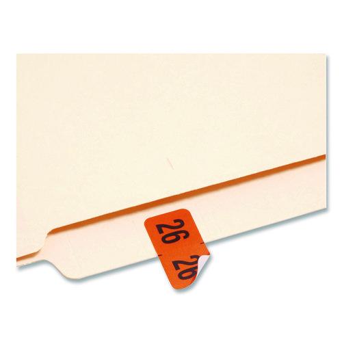 Image of Smead Yearly End Tab File Folder Labels, 0.75 x 1.5, Orange, 500/Roll