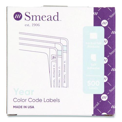 Image of Smead Yearly End Tab File Folder Labels, 0.75 x 1.5, Orange, 500/Roll