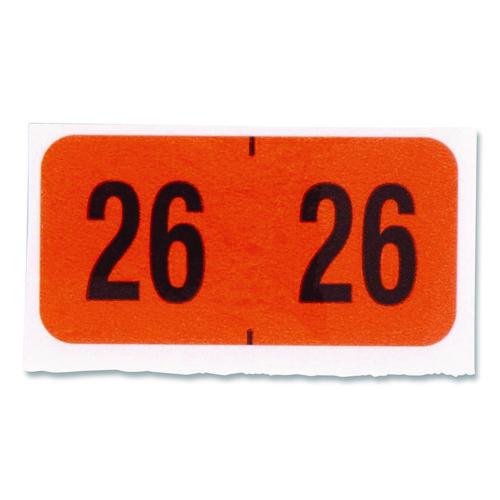 Image of Smead Yearly End Tab File Folder Labels, 0.75 x 1.5, Orange, 500/Roll