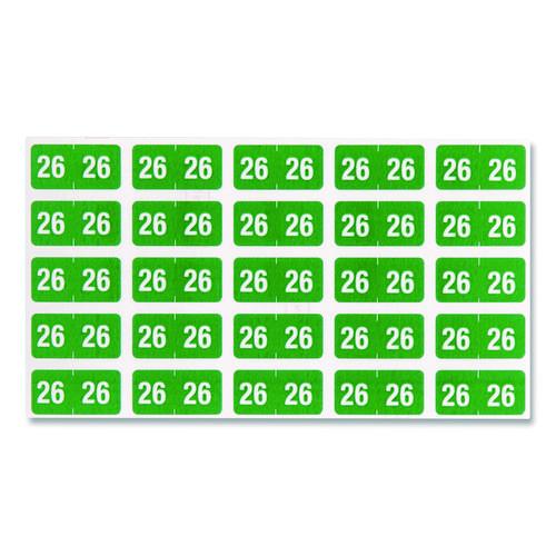 Image of Smead Yearly End Tab File Folder Labels, 0.5 x 1, Green, 25/Sheet, 10 Sheets/Pack