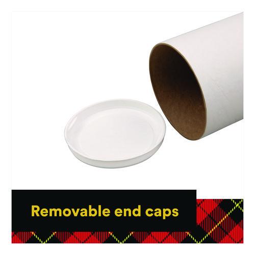 Image of Scotch 7982 Mailing Tube, 48" Long, 4" Diameter, White, 12/Carton