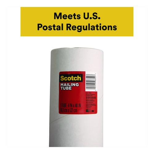 Image of Scotch 7982 Mailing Tube, 48" Long, 4" Diameter, White, 12/Carton