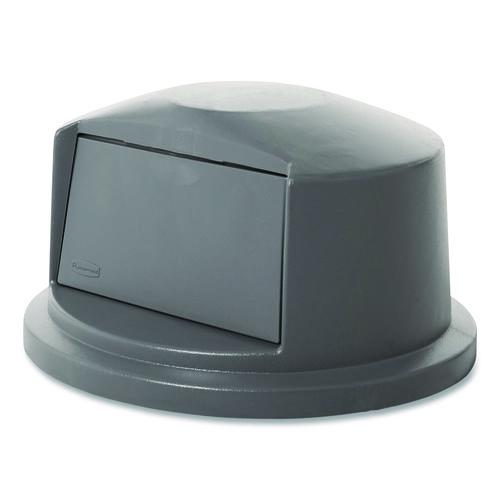 Image of Rubbermaid® Commercial FG263788GRAY BRUTE Dome Top Swing Door Lid for 32 gal Waste Containers, 22.75" Diameter x 12.25h, Gray