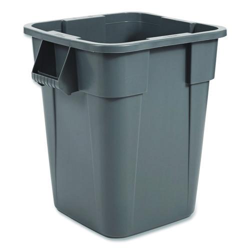 Image of Rubbermaid® Commercial FG353600GRAY Square Brute Container, 40 gal, Polyethylene, Gray