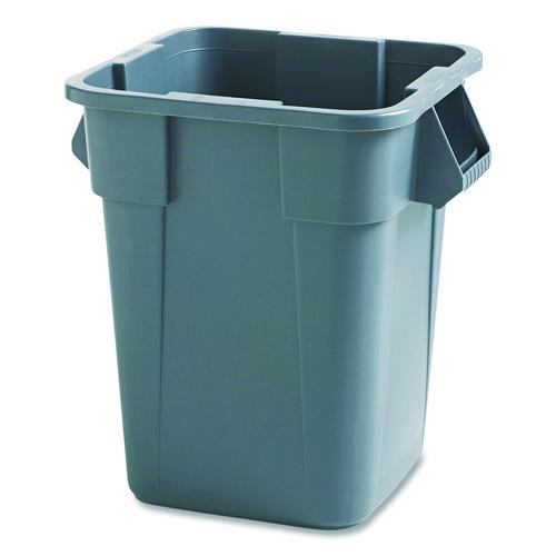 Image of Rubbermaid® Commercial FG353600GRAY Square Brute Container, 40 gal, Polyethylene, Gray