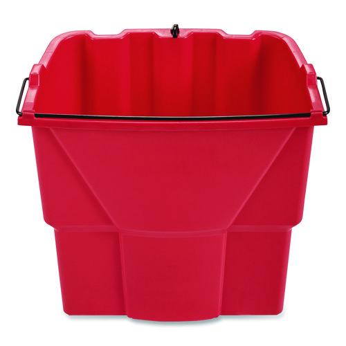Image of Rubbermaid® Commercial 2064907 Wavebrake 2.0 Dirty Water Bucket, 18 Qt, Plastic, Red