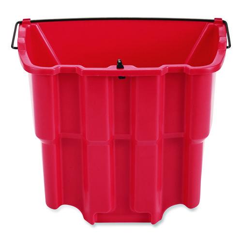 Image of Rubbermaid® Commercial 2064907 Wavebrake 2.0 Dirty Water Bucket, 18 Qt, Plastic, Red