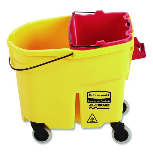 Image of Rubbermaid® Commercial 2064907 Wavebrake 2.0 Dirty Water Bucket, 18 Qt, Plastic, Red