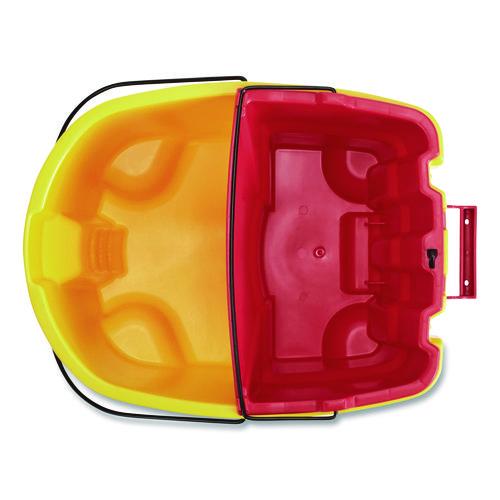 Image of Rubbermaid® Commercial 2064907 Wavebrake 2.0 Dirty Water Bucket, 18 Qt, Plastic, Red