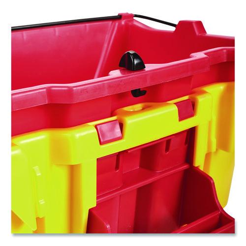 Image of Rubbermaid® Commercial 2064907 Wavebrake 2.0 Dirty Water Bucket, 18 Qt, Plastic, Red
